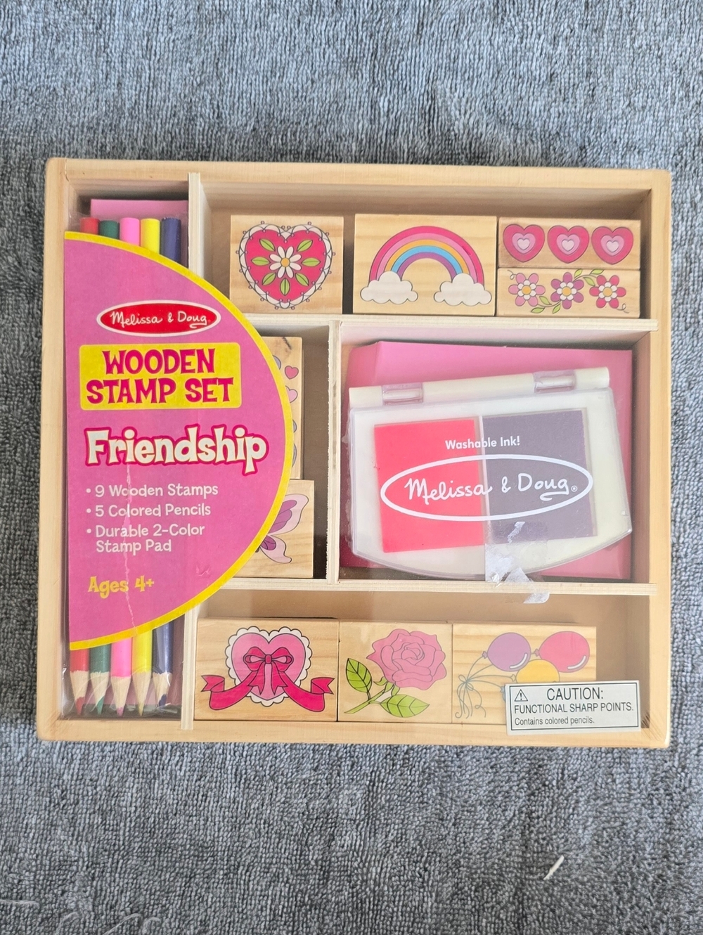 NEW Melissa & Doug Friendship Wooden Stamp Set arts-and-crafts kit age 4-8